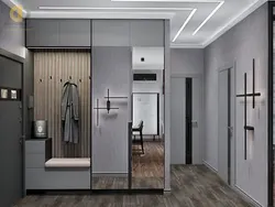Hallway gray wallpaper design