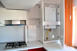 Apartment design kitchen with gas boiler