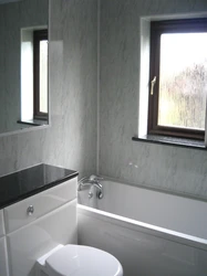 Small bathtub with wall panels photo