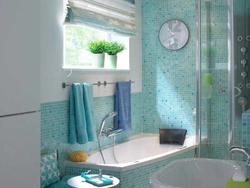 Bathroom Design For Small Bathtub With Mosaic Tiles