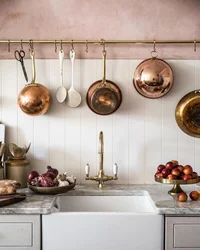 Copper kitchen in the interior