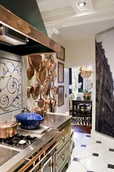 Copper kitchen in the interior