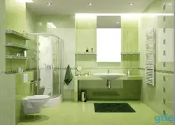 Photo of a pistachio-colored bathroom