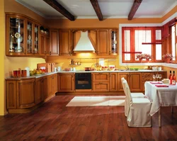 Kitchen natural oak in the interior