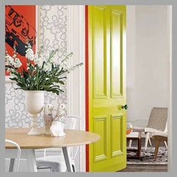 Colored doors in the interior of the apartment
