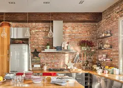 Brick Kitchen In Apartment Photo