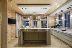Kitchen Design In A Timber House With One Window