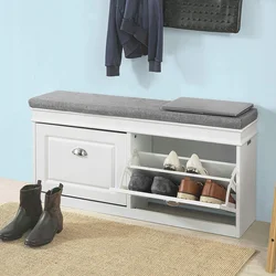 Shoe Rack In The Hallway With A Seat And Shelf Photo