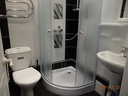 Bathroom in Khrushchev with shower design photo