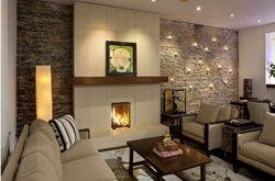Stone Wall Design Living Room