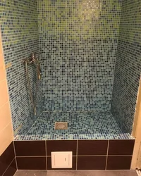 Shower Cabin Made Of Tiles Design In The Apartment