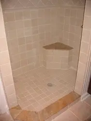 Shower Cabin Made Of Tiles Design In The Apartment