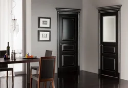 Photo of doors in the apartment black and white