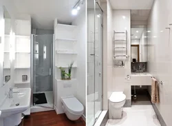 Ванная комната с душевой в панельном доме дизайн
