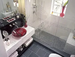 Bathroom with shower in a panel house design