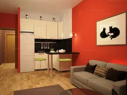 Kitchen design for studio apartments 25 m