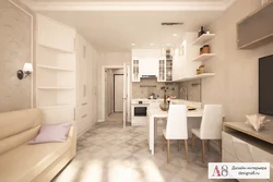 Kitchen design for studio apartments 25 m
