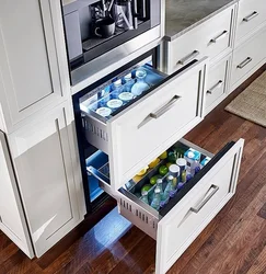 Drawers in the kitchen interior photo