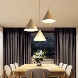 Дизайн светильники над столом кухня