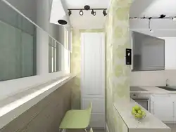 Photo of a 5 sq m kitchen with a balcony