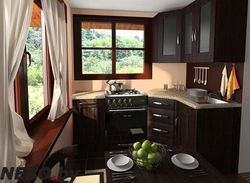 Kitchen design with dark window