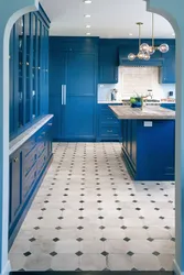 Blue kitchen tile design