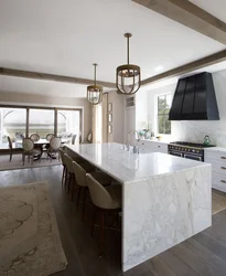 White Marble Countertop In Kitchen Design