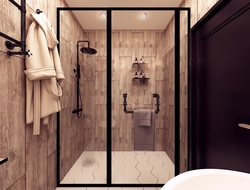 Bathroom design without bathtub and shower