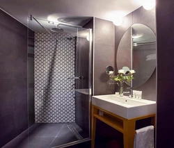 Bathroom design without bathtub and shower