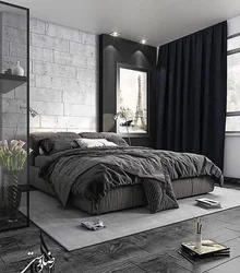 Apartment design with black furniture