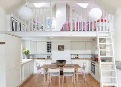 Interior of kitchen and children's room in the house