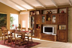 Living rooms made of solid wood photos