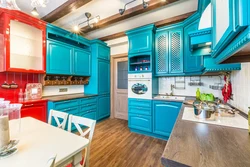 Sea ​​green kitchen design photo