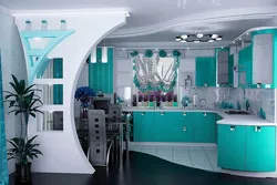 Sea ​​green kitchen design photo