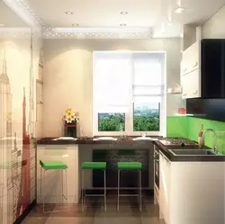 Photo of a kitchen in Khrushchev with a window sill table