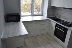 Photo Of A Kitchen In Khrushchev With A Window Sill Table