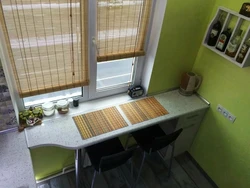 Photo Of A Kitchen In Khrushchev With A Window Sill Table