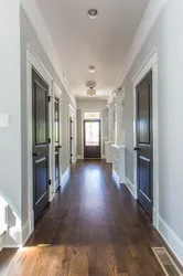 Light and dark floor in the hallway photo