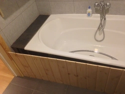 Экран для ванны из дерева фото