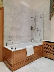 Экран для ванны из дерева фото