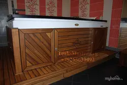 Wooden bath screen photo