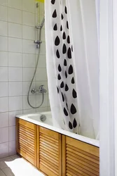 Экран для ванны з дрэва фота