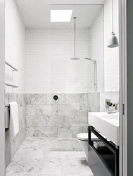 Bath Design White Walls Gray Floor
