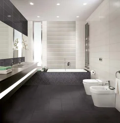 Bath Design White Walls Gray Floor