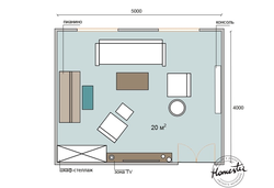 Living room design plan