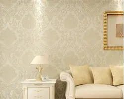 Silk screen wallpaper in the bedroom interior