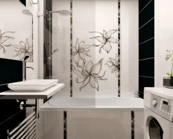 Bathroom Interior White With Flowers