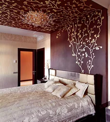 Дизайн Спальни С Цветами На Потолке