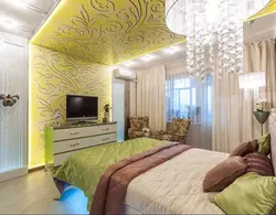 Bedroom design with flowers on the ceiling