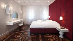 Bedroom design with flowers on the ceiling